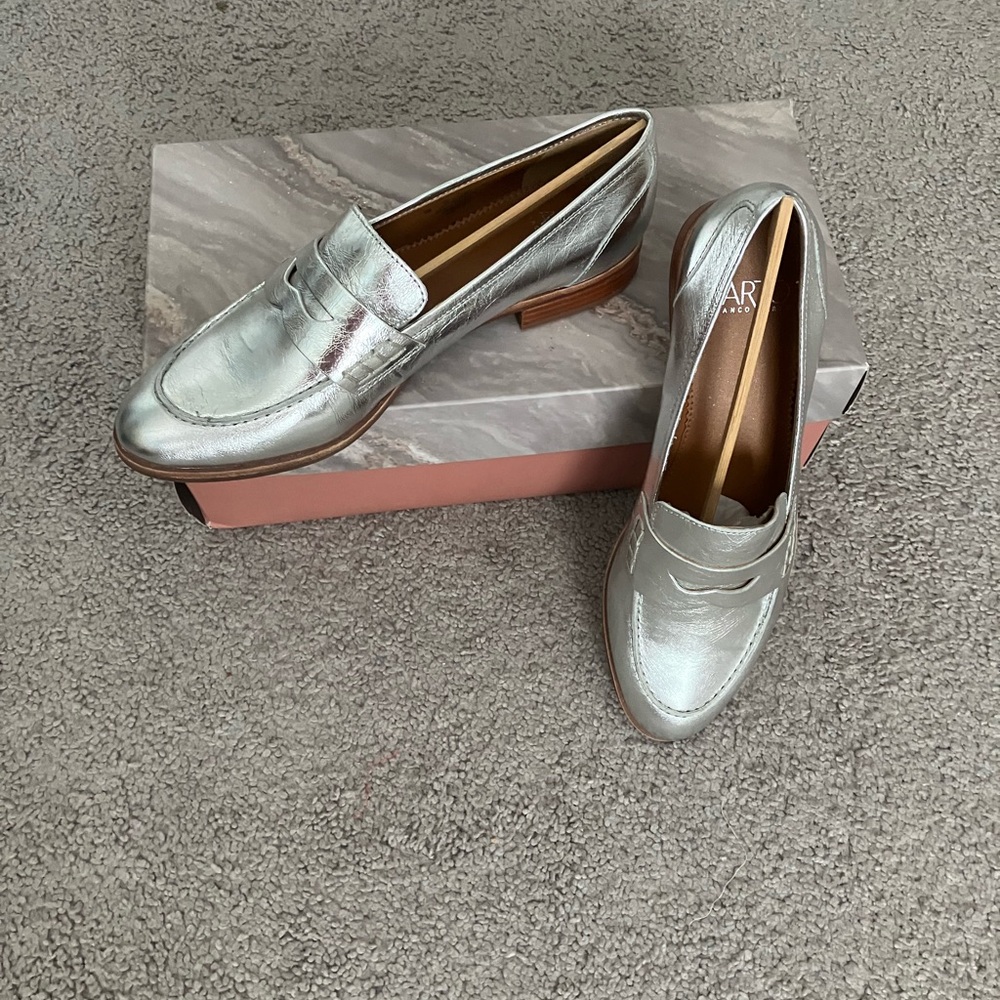 ***SOLD*** NOT FOR SALE Sarto by Franco Sarto Silver Loafers